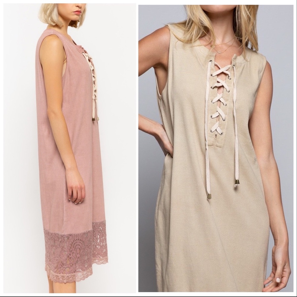 POL Jersey Lace Panel Midi Dress - Picture 2 of 15